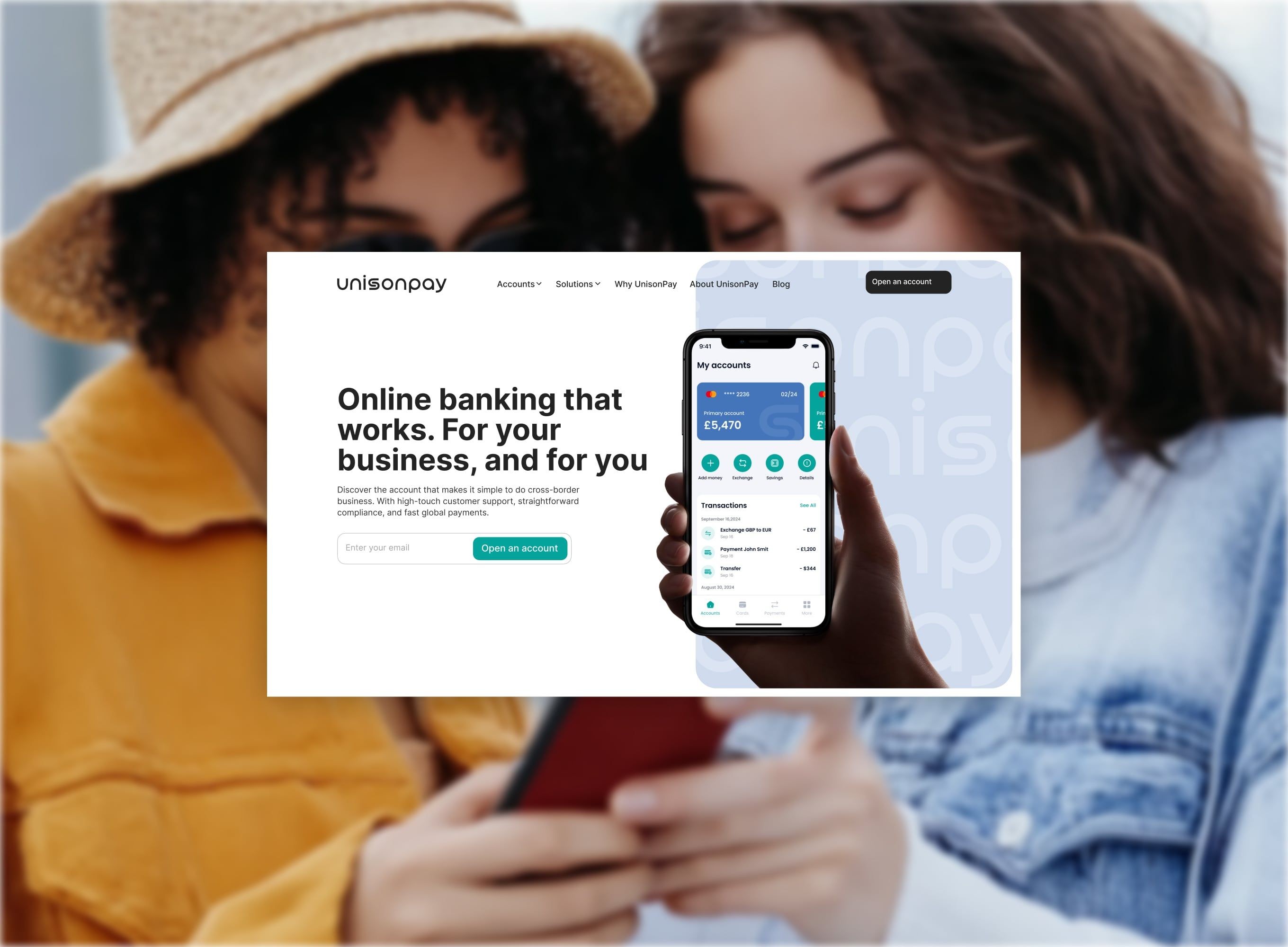 Website for an online bank