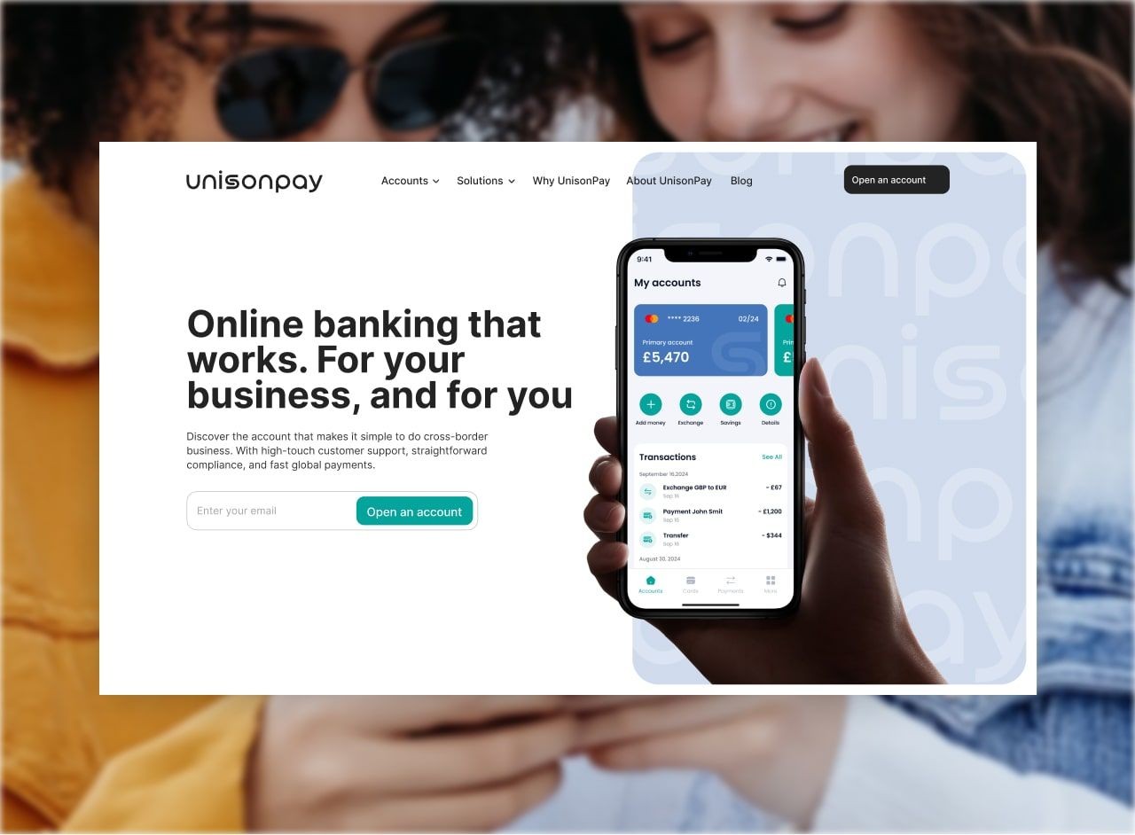 Website for an online bank